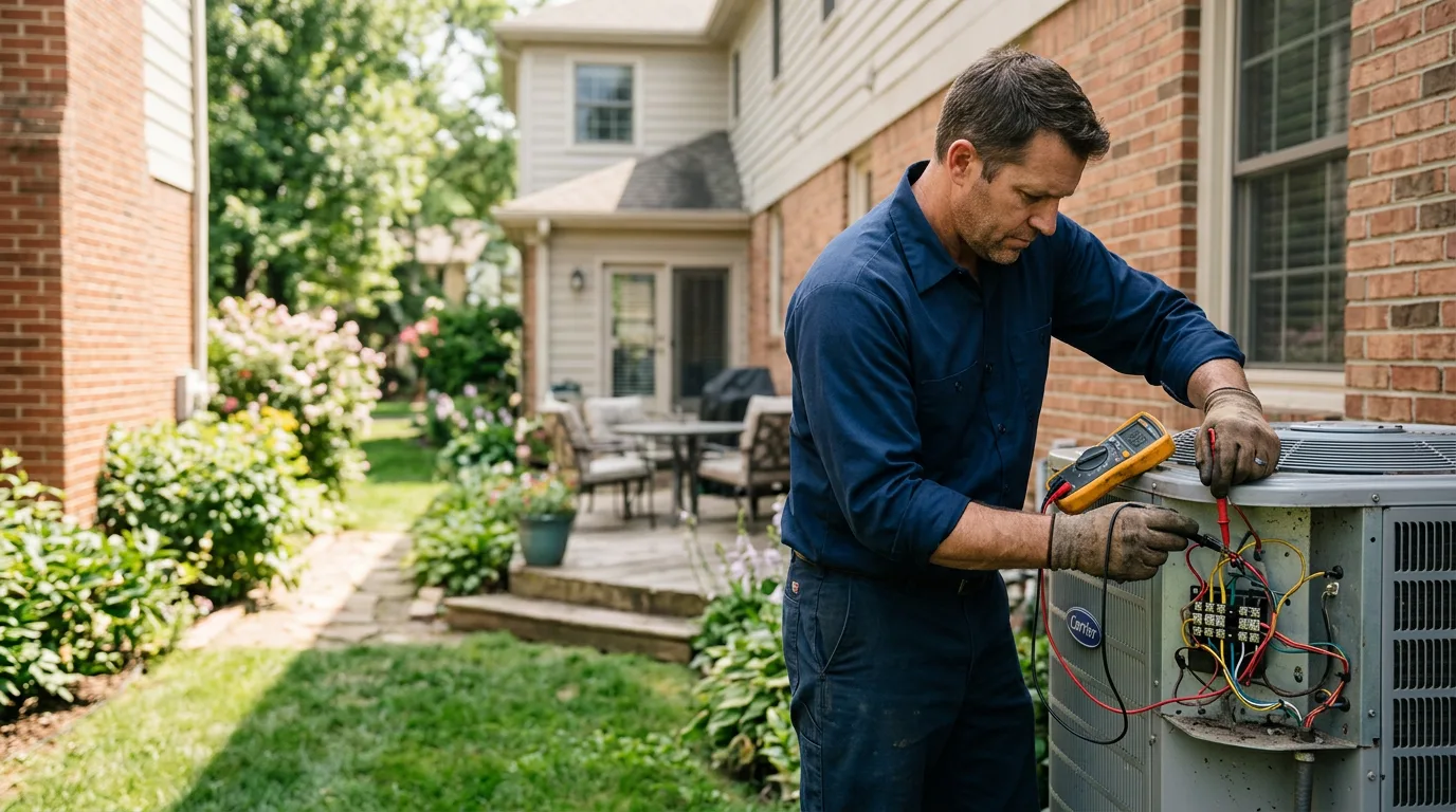 HVAC technician working near Keota, OK